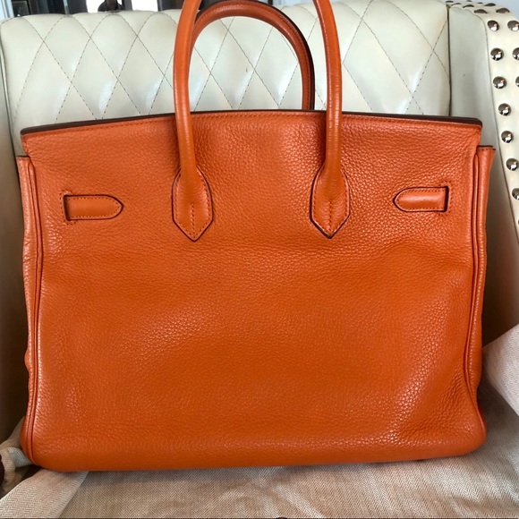 Hermes Birkin 35 Taurillon Clemence Orange - Picture 6 of 8